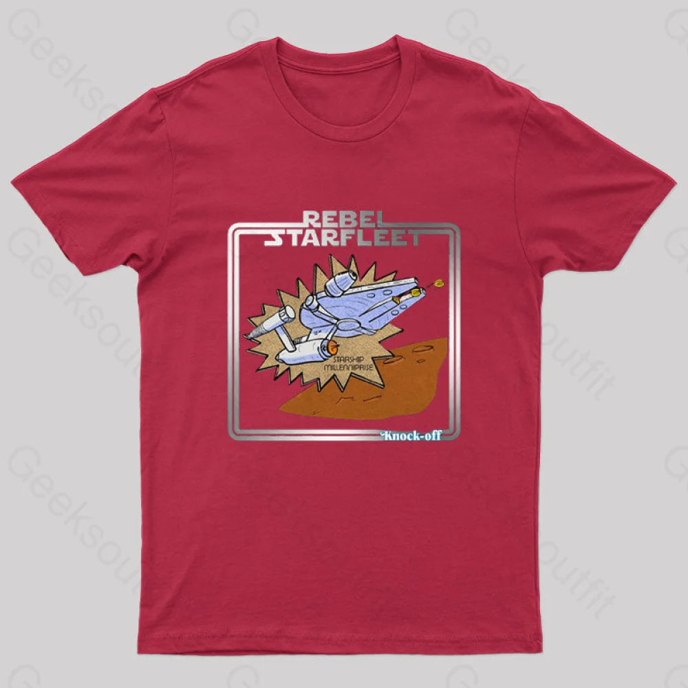 Knock-Off Starship Millenniprise Geek T-Shirt Red / S