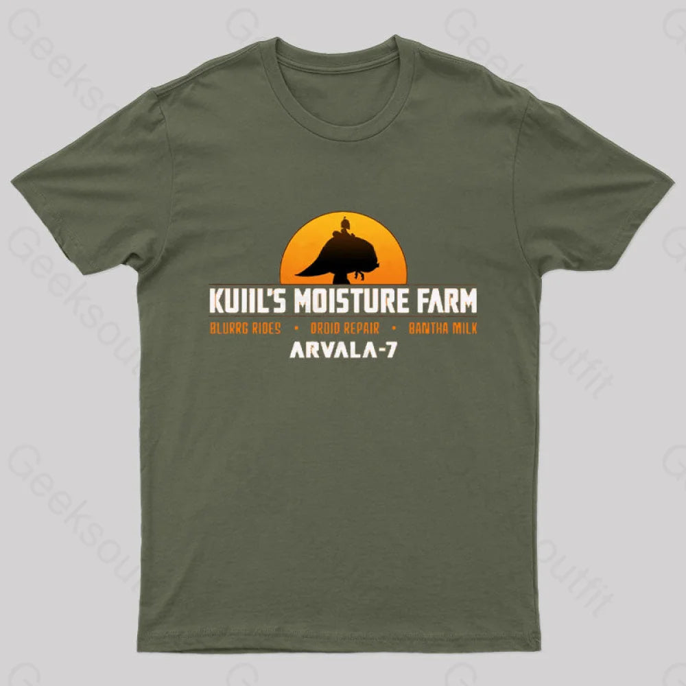 Kuiil’s Moisture Farm Nerd T-Shirt Army Green / S