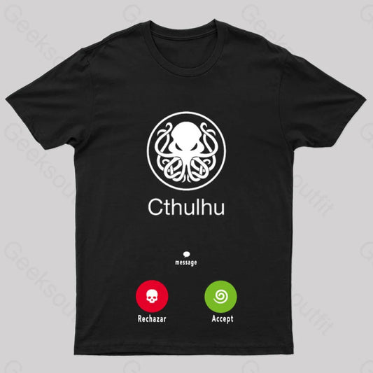 La Llamada De Cthulhu Nerd T-Shirt Black / S