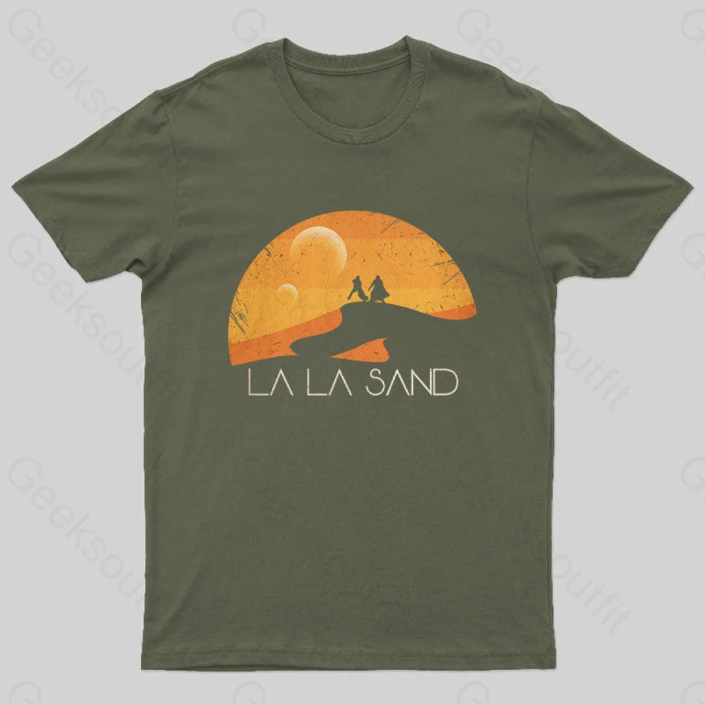 La Sand Sunset Geek T-Shirt Army Green / S