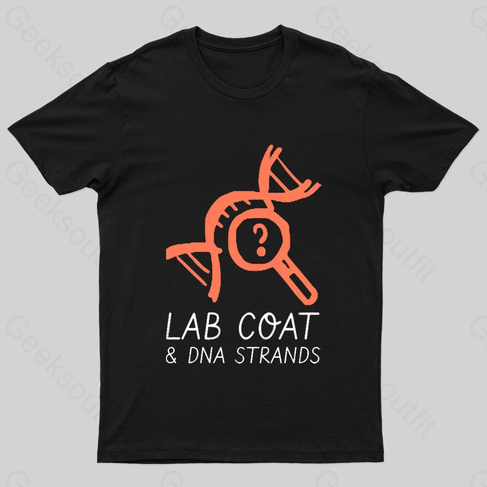 Lab Coat And Dna Strands Geek T-Shirt Black / S