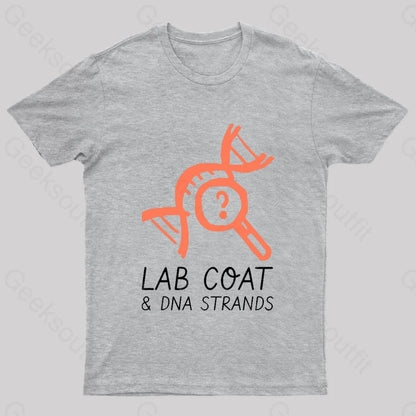 Lab Coat And Dna Strands Geek T-Shirt Grey / S