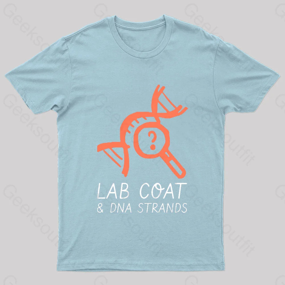 Lab Coat And Dna Strands Geek T-Shirt Light Blue / S