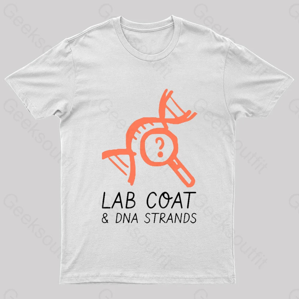 Lab Coat And Dna Strands Geek T-Shirt White / S