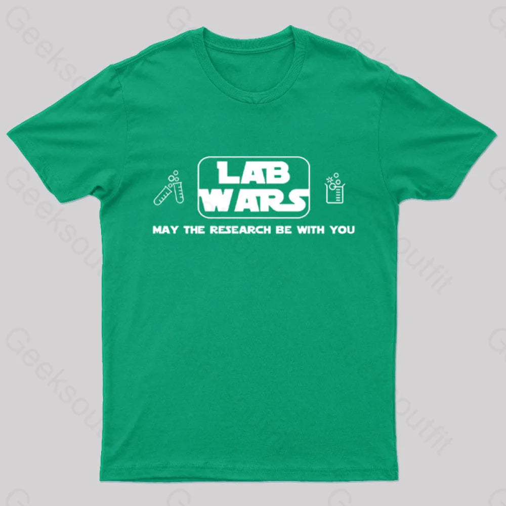 Lab Wars May The Research Be With You Nerd T-Shirt Green / S