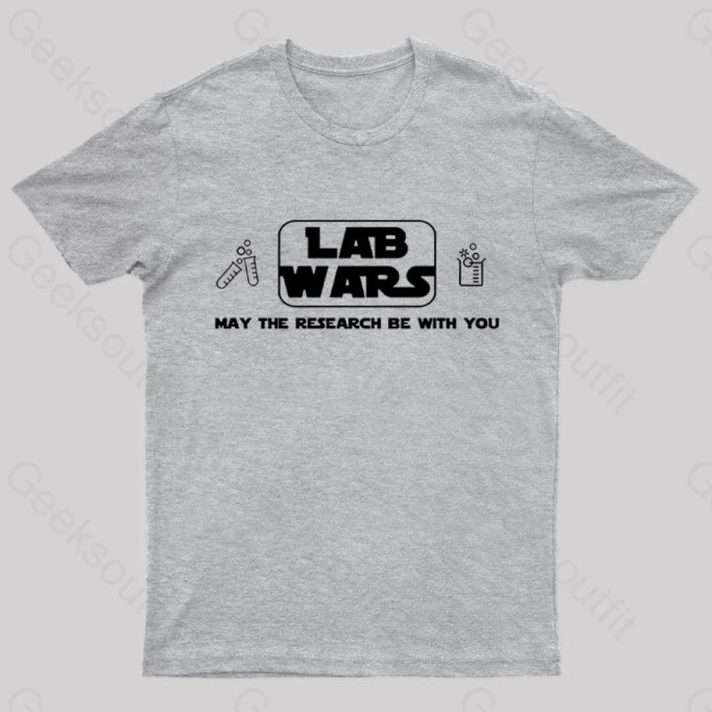 Lab Wars May The Research Be With You Nerd T-Shirt Grey / S