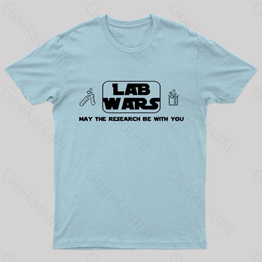 Lab Wars May The Research Be With You Nerd T-Shirt Light Blue / S