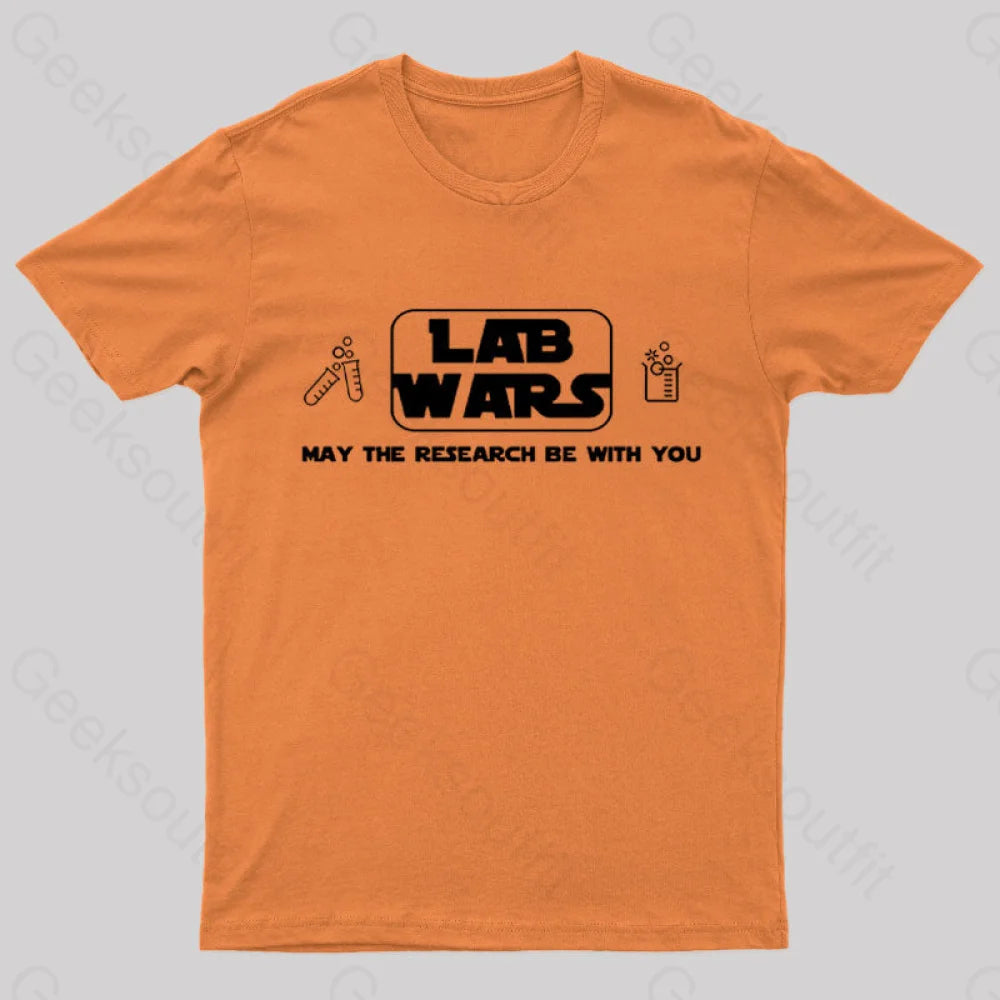 Lab Wars May The Research Be With You Nerd T-Shirt Orange / S