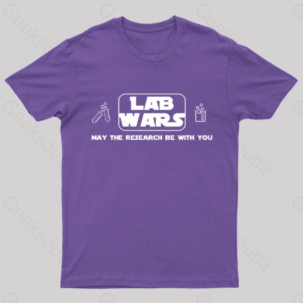 Lab Wars May The Research Be With You Nerd T-Shirt Purple / S