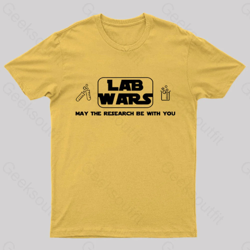 Lab Wars May The Research Be With You Nerd T-Shirt Yellow / S