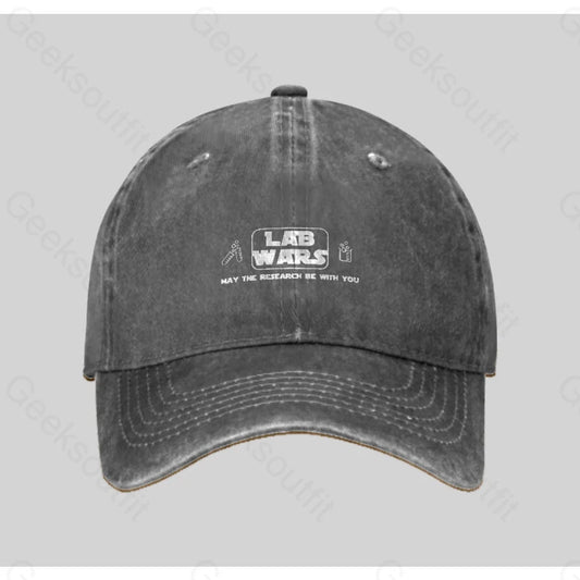 Lab Wars May The Research Be With You Washed Vintage Baseball Cap Grey