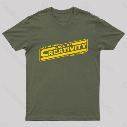 Lack Of Creativity Geek T-Shirt Army Green / S