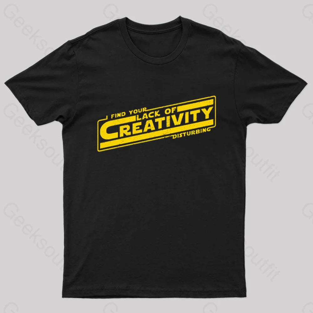 Lack Of Creativity Geek T-Shirt Black / S