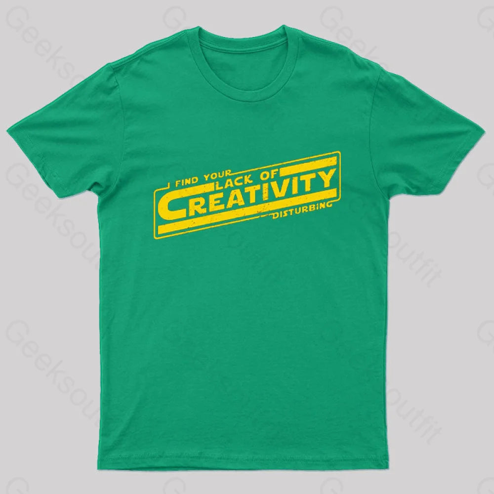 Lack Of Creativity Geek T-Shirt Green / S