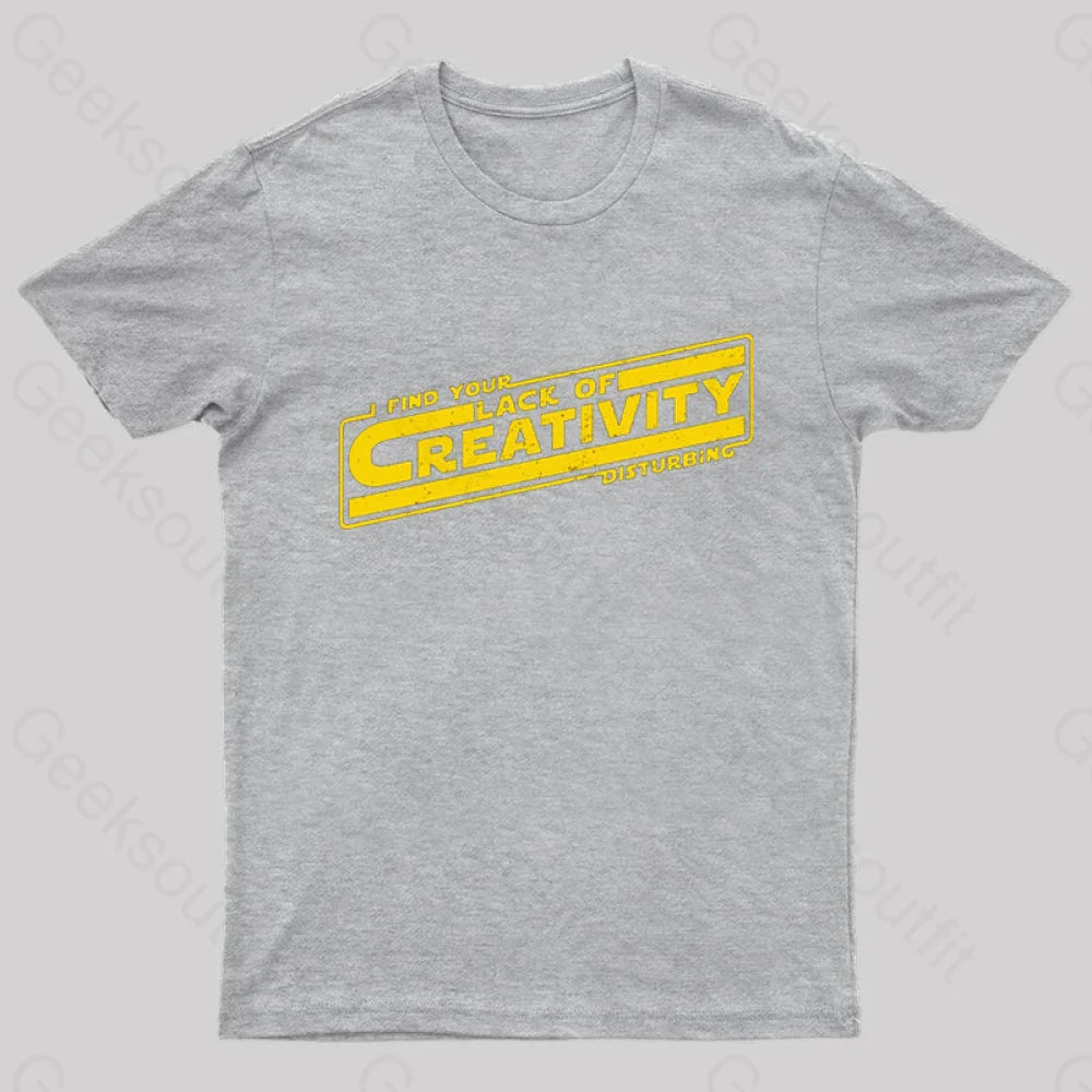 Lack Of Creativity Geek T-Shirt Grey / S