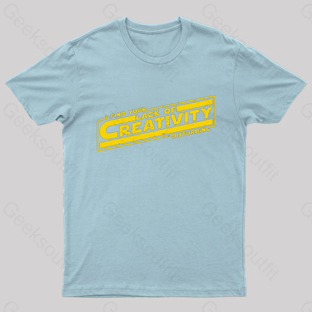 Lack Of Creativity Geek T-Shirt Light Blue / S