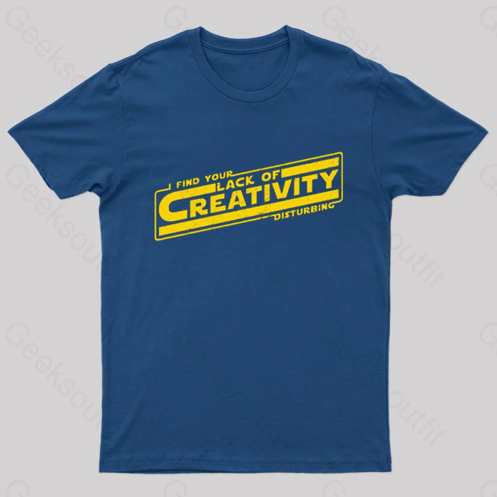 Lack Of Creativity Geek T-Shirt Navy / S