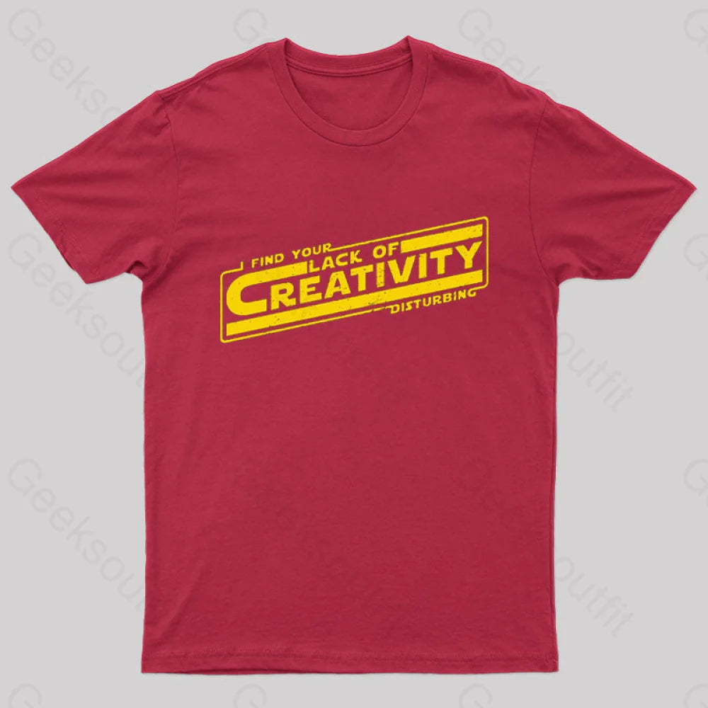 Lack Of Creativity Geek T-Shirt Red / S