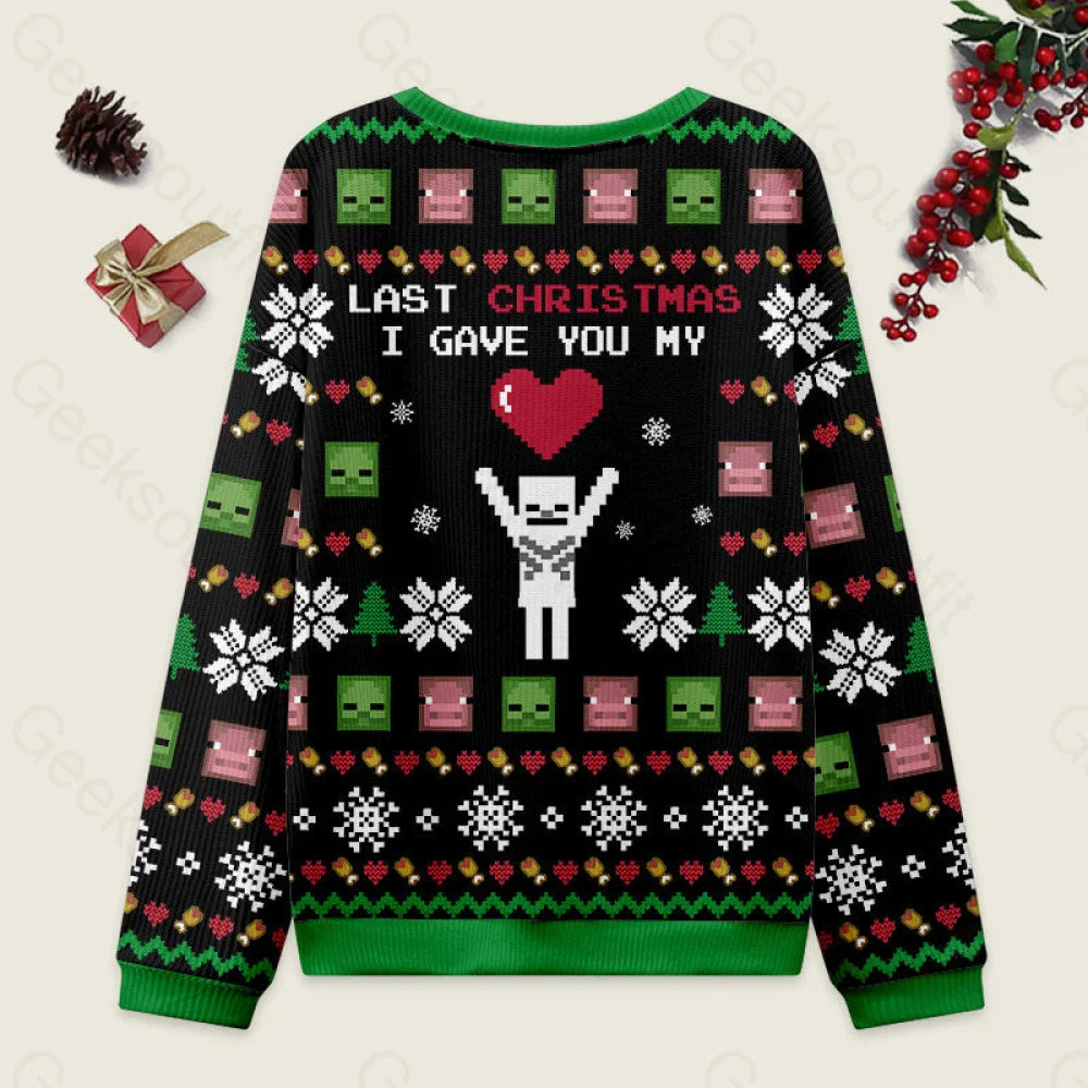 Last Christmas I Give You My World Black Ugly Sweater