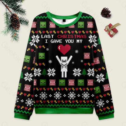 Last Christmas I Give You My World Black Ugly Sweater Men’s Style-S