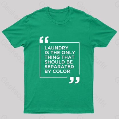 Laundry The Only Thing Separated By Color Nerd T-Shirt Green / S