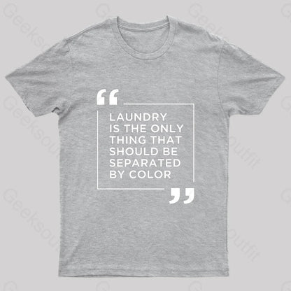 Laundry The Only Thing Separated By Color Nerd T-Shirt Grey / S