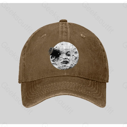 Le Voyage Dans La Lune Washed Vintage Baseball Cap Natural