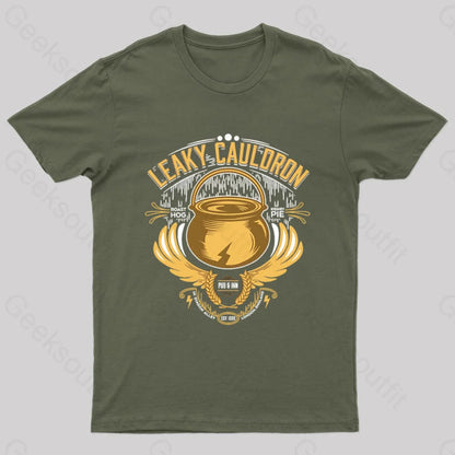 Leaky Cauldron Geek T-Shirt Army Green / S