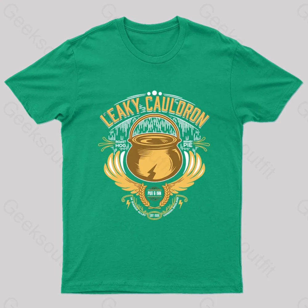 Leaky Cauldron Geek T-Shirt Green / S