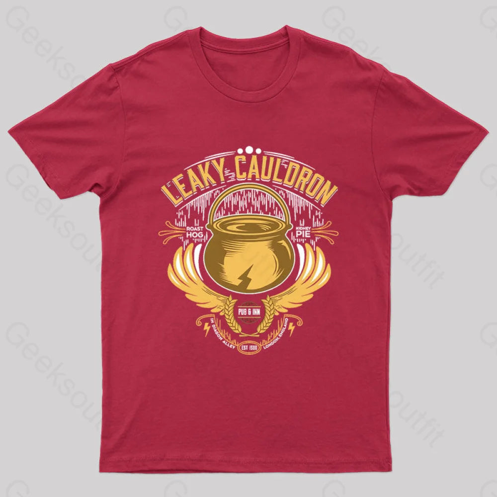 Leaky Cauldron Geek T-Shirt Red / S