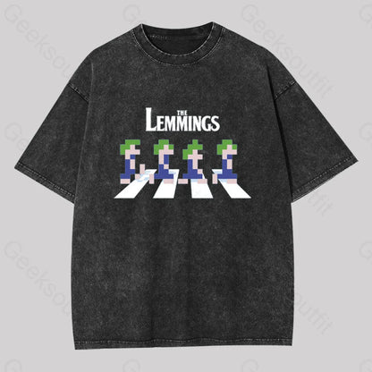 Lemmings Road Washed T-Shirt Black / S