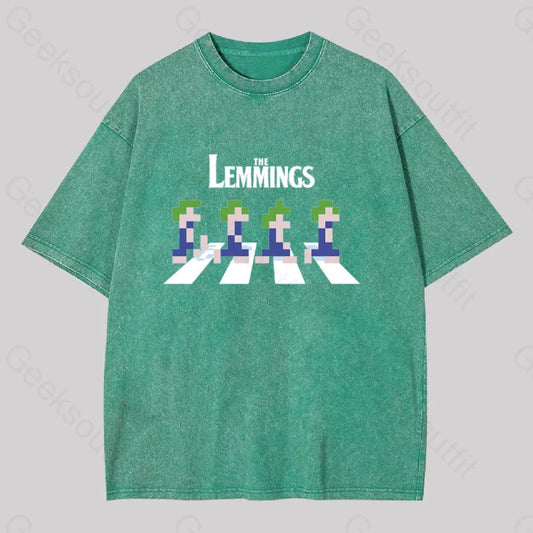 Lemmings Road Washed T-Shirt Grass Green / S