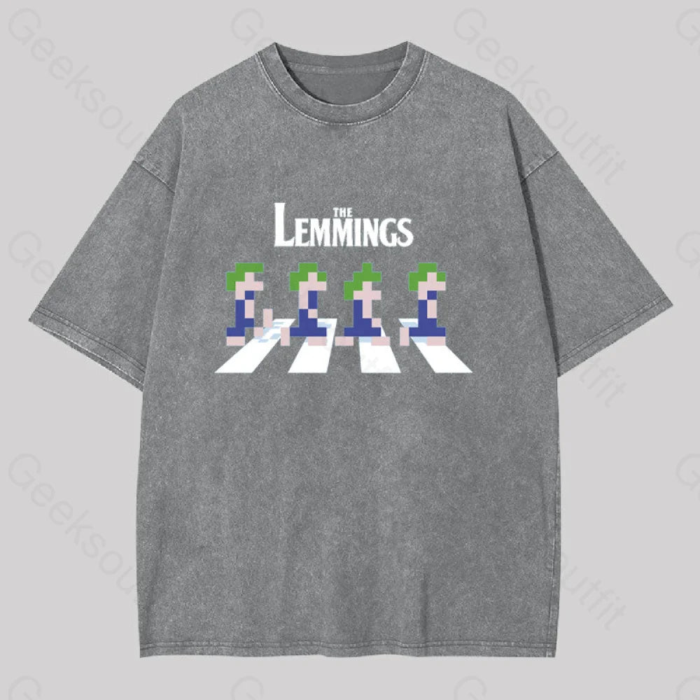 Lemmings Road Washed T-Shirt Grey / S