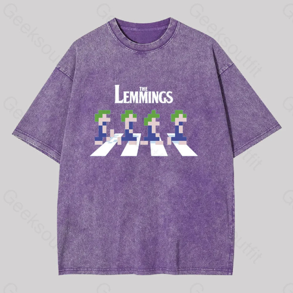 Lemmings Road Washed T-Shirt Purple / S