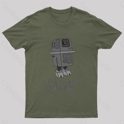 Let’s Get Juiced Nerd T-Shirt Army Green / S