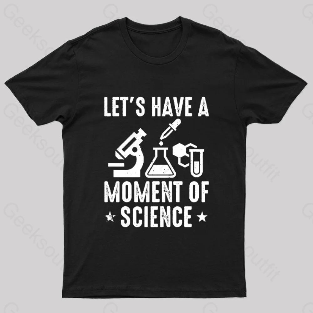 Lets Have A Moment Of Science Geek T-Shirt Black / S