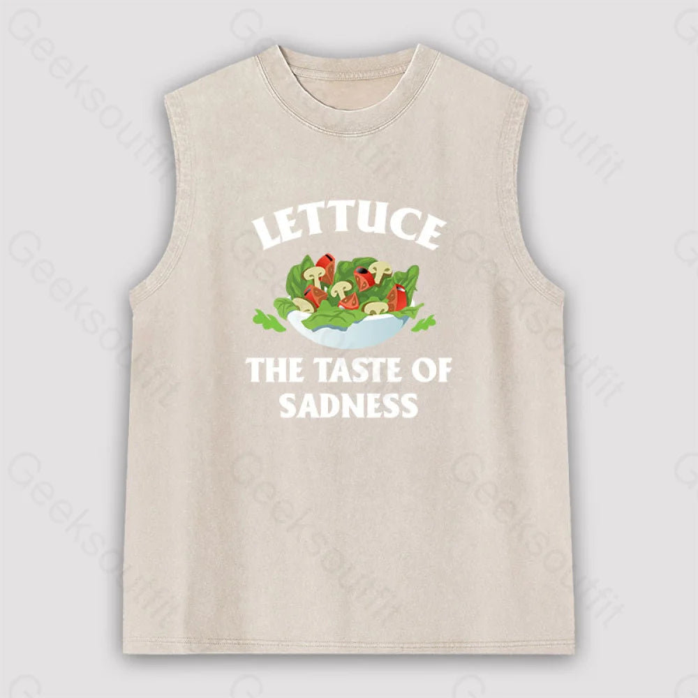 Lettuce The Taste Of Sadness Unisex Washed Tank Apricot / S