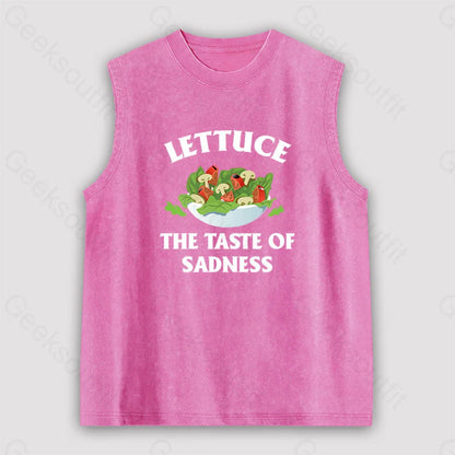 Lettuce The Taste Of Sadness Unisex Washed Tank Pink / S