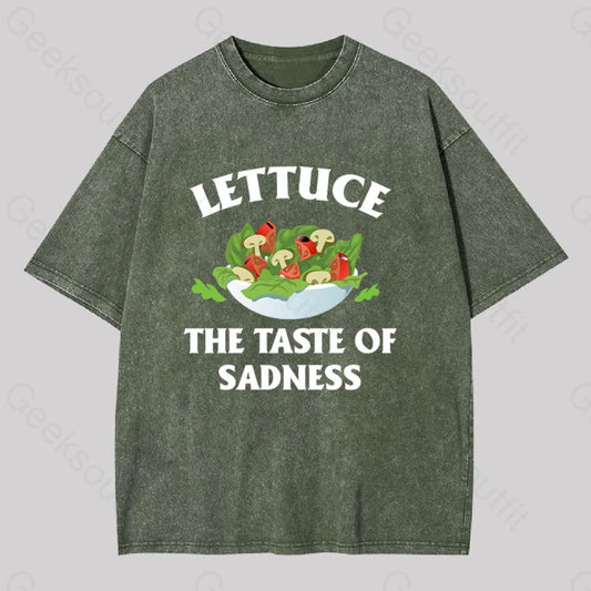 Lettuce The Taste Of Sadness Washed T-Shirt Army Green / S