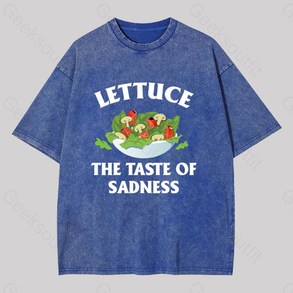 Lettuce The Taste Of Sadness Washed T-Shirt Blue / S