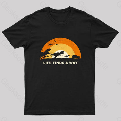 Life Finds A Way Nerd T-Shirt Black / S