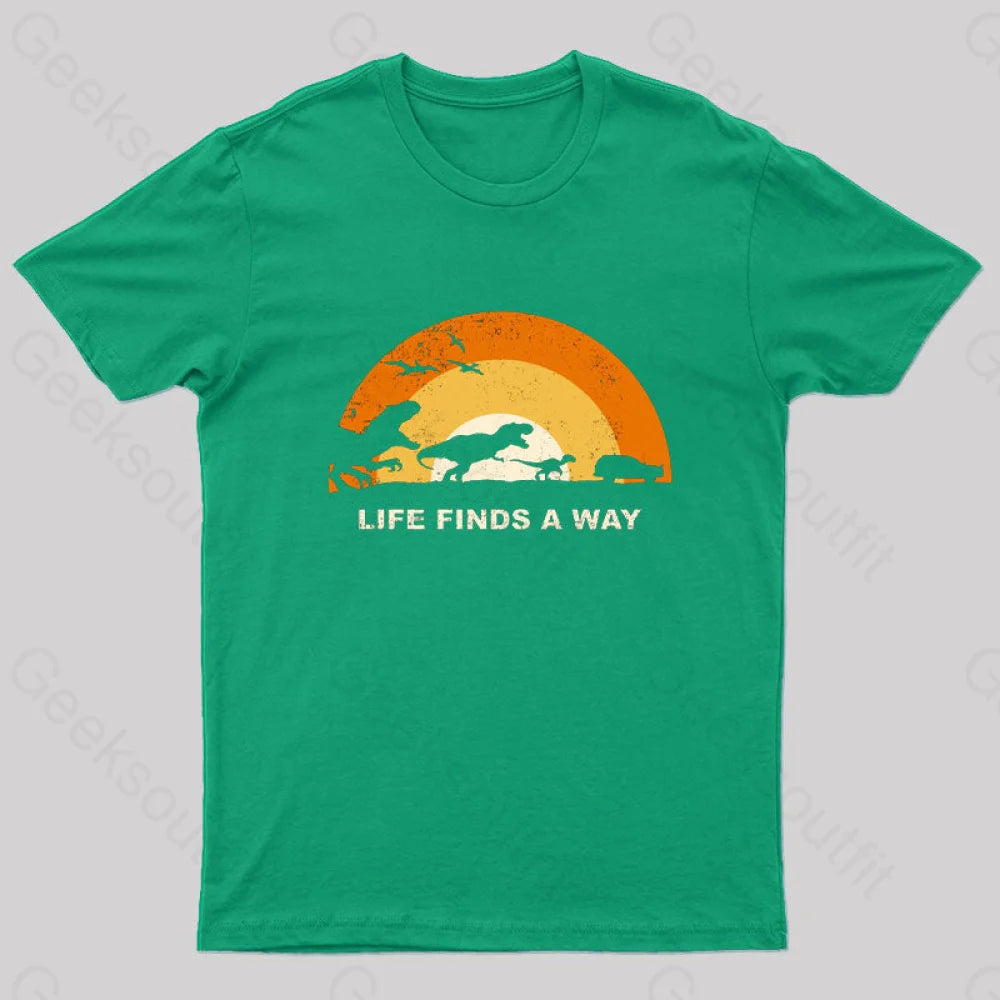 Life Finds A Way Nerd T-Shirt Green / S