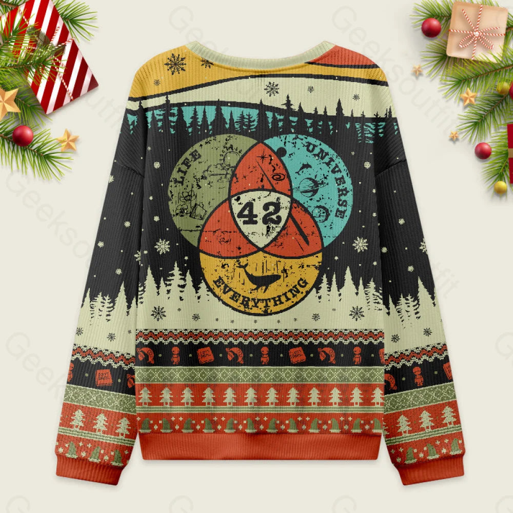 Life The Universe & Everything Nerdy Graphic Ugly Christmas Sweater