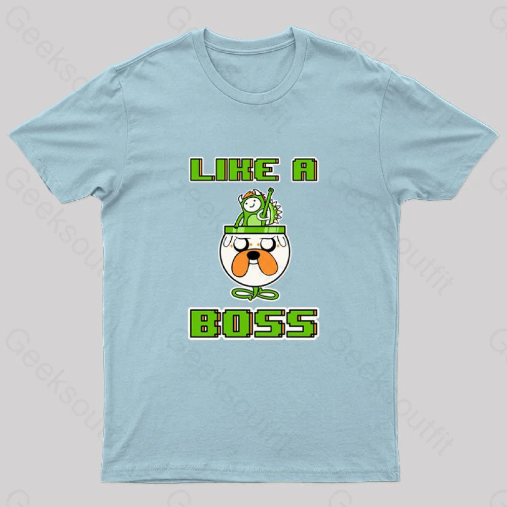 Like A Boss Geek T-Shirt Light Blue / S