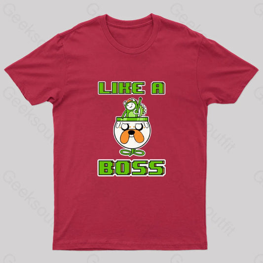 Like A Boss Geek T-Shirt Red / S