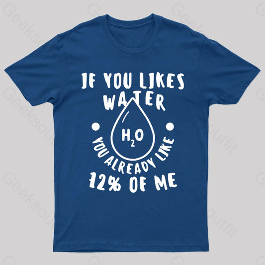 Like Water Me Geek T-Shirt Navy / S