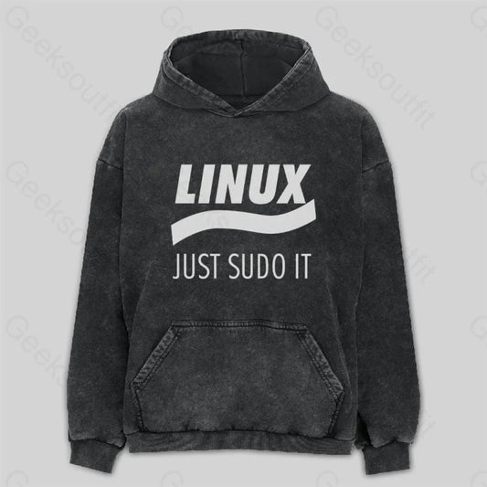 Linux Just Sudo It Washed Hoodie M