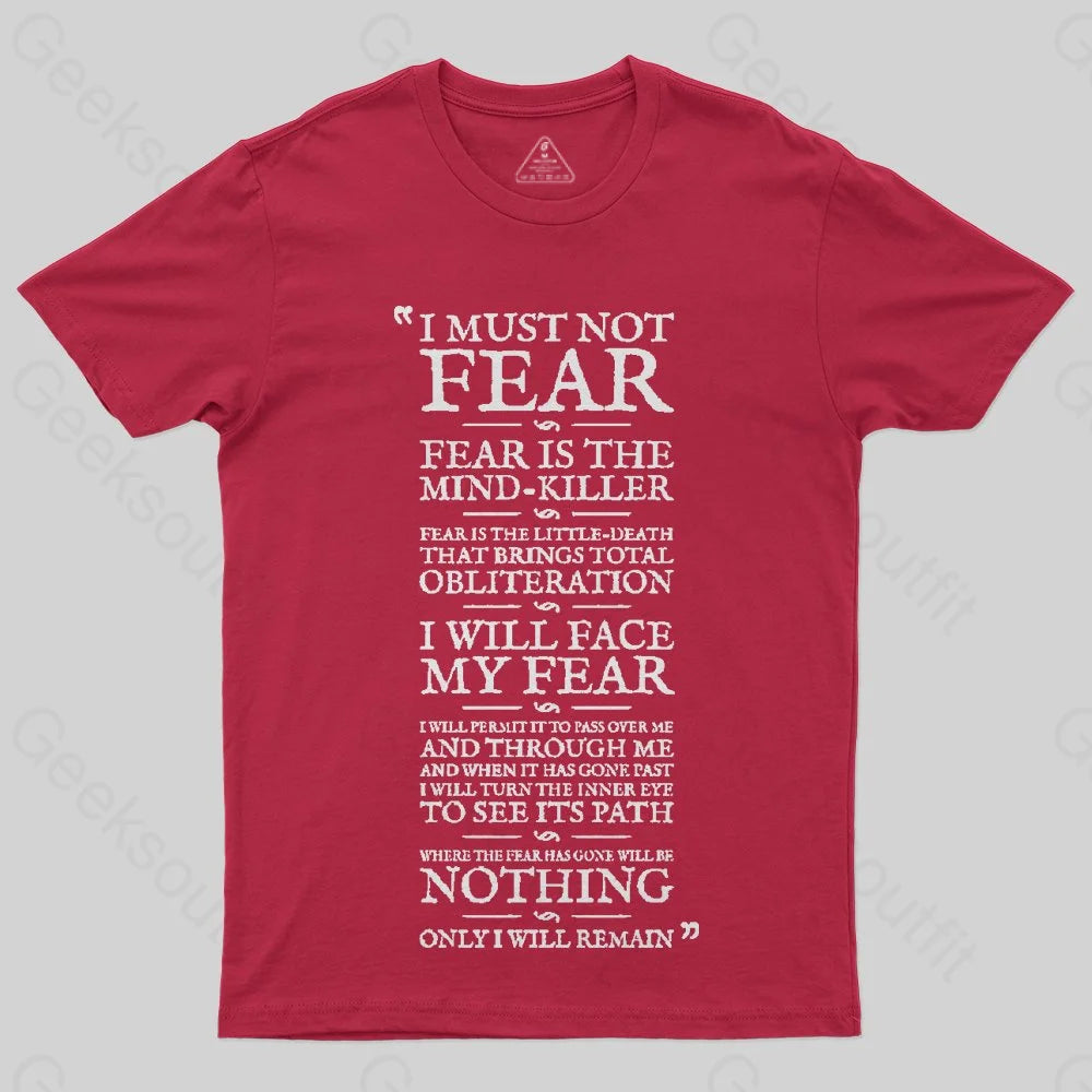 Litany Against Fear T-Shirt - Geeksoutfit