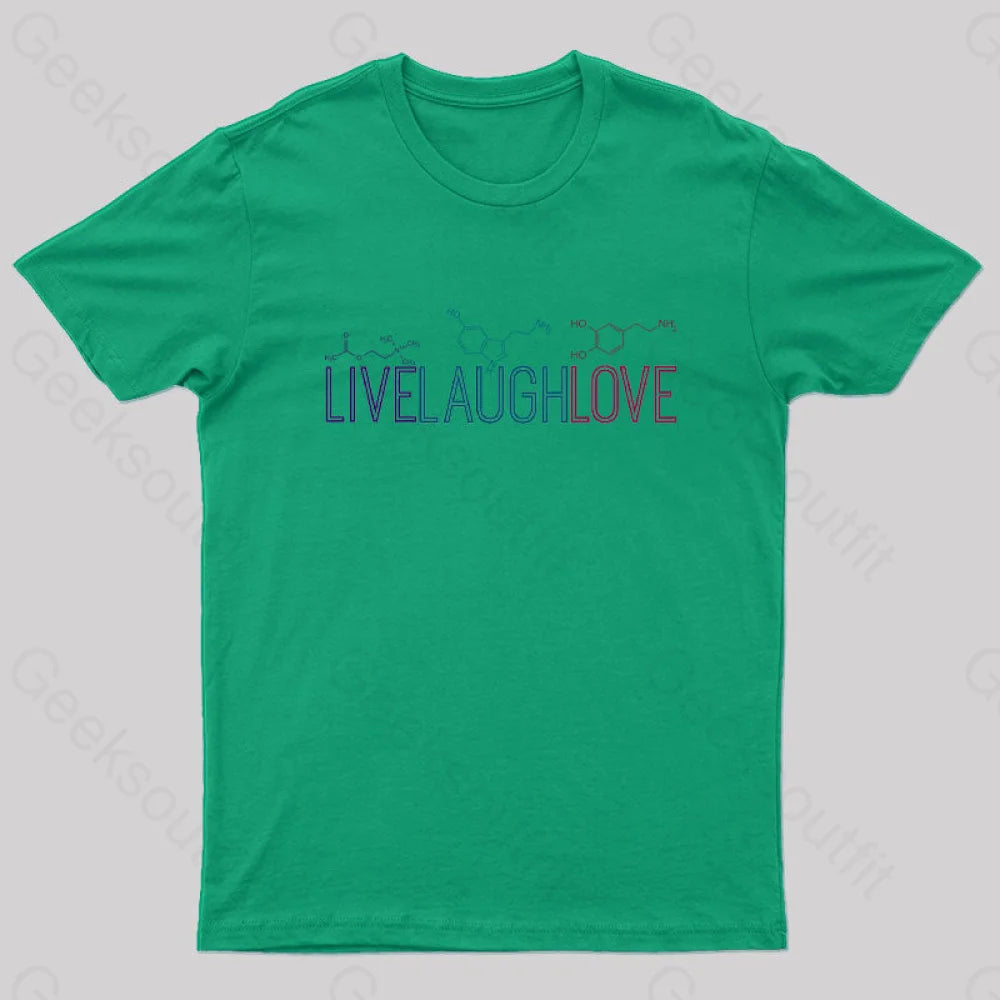 Live Laugh Love Nerd T-Shirt Green / S