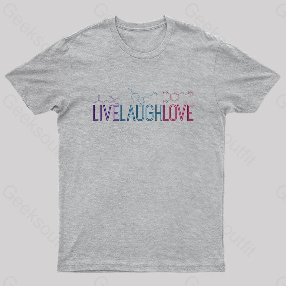 Live Laugh Love Nerd T-Shirt Grey / S